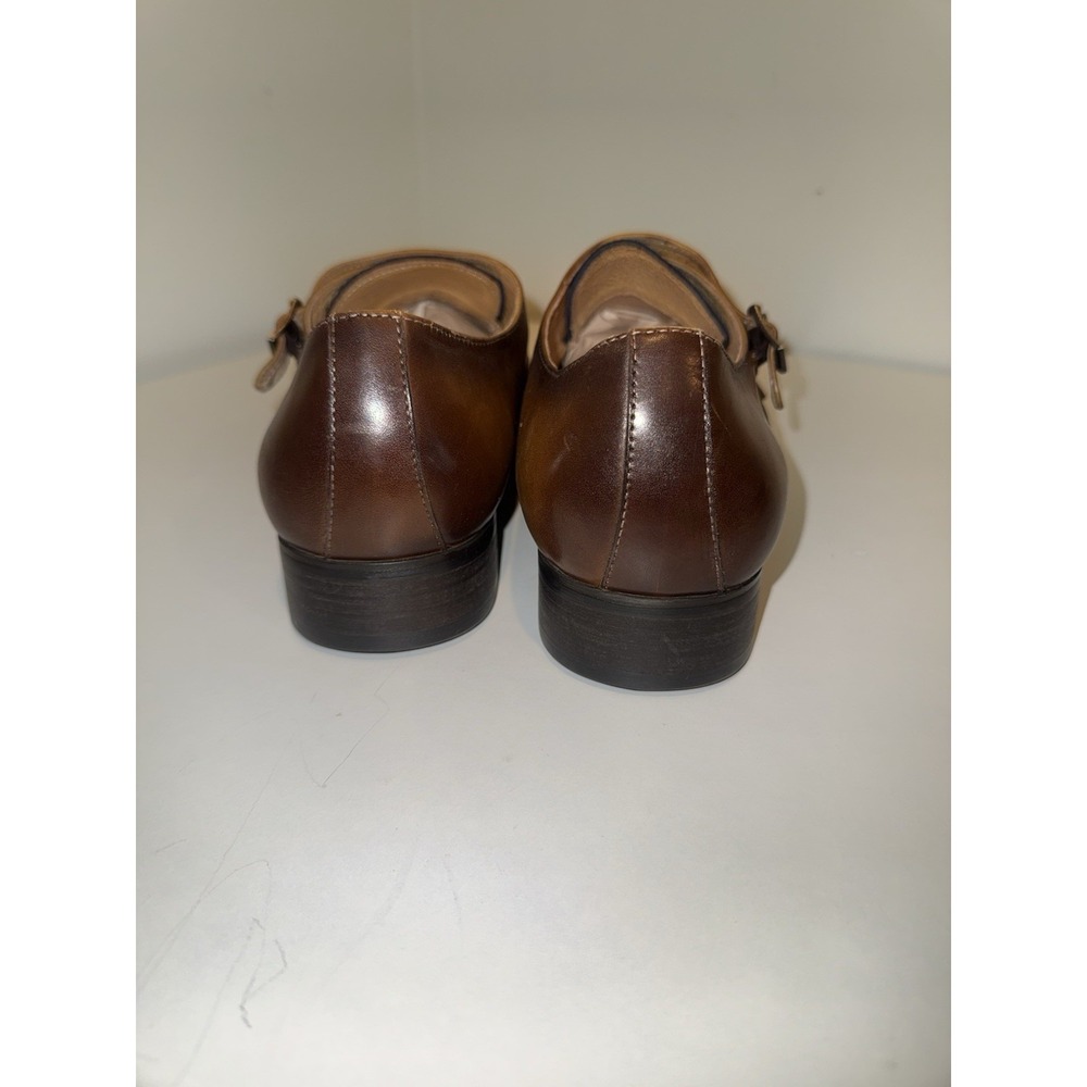 Carrucci Men's 13 Wingtip Double Monk Strap Shoes Two Tone Navy Brown Leather - Picture 4 of 10